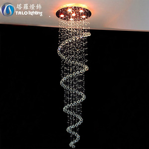 Lámpara de Araña de Cristal con Luces LED Giratorias para Escaleras, Decoración del Hogar - Product Image 3