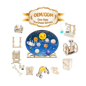 Factory wholesale fast shipping educational wooden DIY and learning solar system stem kits toy for kids