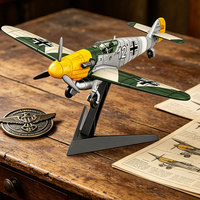 Modèles d'avions en briques 1/42 Air Force Bf109, supports d'exposition, avions de chasse, véhicules, blocs et jouets de construction