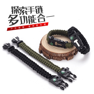 สร้อยข้อมือพาราคอร์ดเอาชีวิตรอดพร้อมเข็มทิศ ไนลอน อุปกรณ์ยุทธวิธีกลางแจ้ง ขนาดเดียว สีดำ - Product Image 3