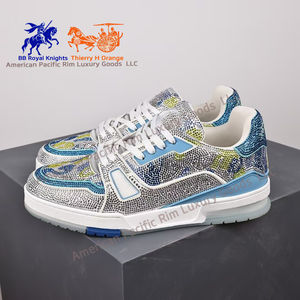 Chaussures de qualité supérieure, chaussures de tennis de luxe, chaussures de sport en cuir vintage, baskets décontractées pour hommes, baskets tendance - Product Image 4