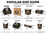 Emballages à emporter pour café personnalisés HONPAK, sacs en papier kraft, gobelets pour boissons chaudes et froides et 2 porte-gobelets pour les cafés