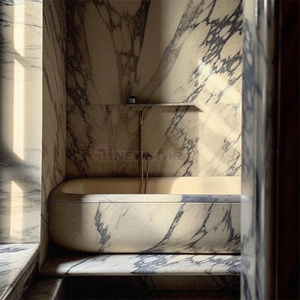 Newstar Calacatta Viola marmo Freestanding marmo <span class=keywords><strong>vasca</strong></span> da bagno in pietra naturale <span class=keywords><strong>vasca</strong></span> da bagno in marmo bianco - Product Image 5