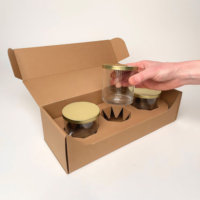 Scatola di imballaggio per bottiglie di marmellata con Logo stampato personalizzato all'ingrosso scatola di imballaggio in cartone rigido riciclabile per piccola bottiglia di vetro, candela