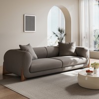 Ensemble Canapé de Luxe Moelleux Haute Qualité, Canapés Modernes en Tissu Blanc avec Pieds en Bois Massif pour Mobilier de Salon et Maison