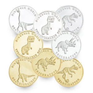 Moneda Conmemorativa Personalizada de Dinosaurio, <span class=keywords><strong>Panda</strong></span> o Animal, Chapada en Oro o Plata - Product Image 1