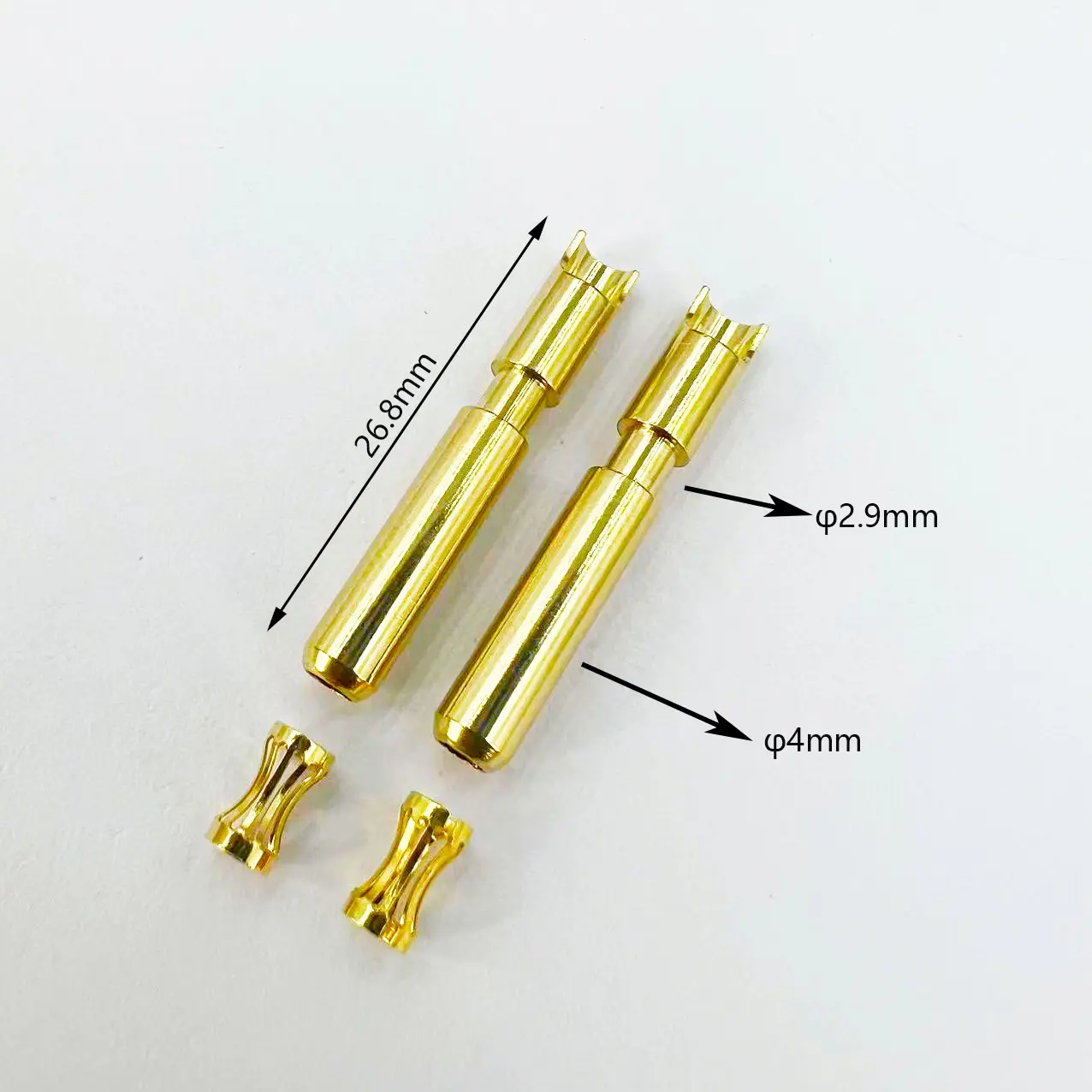 Verkopen China Fabriek Crown Spring Connector Test Pin Waterdichte Pin Socket Messing Goud Beplating.