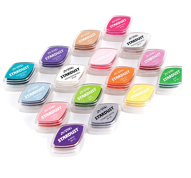 top selling cat eye shaped fast-drying acrylic ink pad with 32 excellent colours
