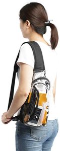 Mochila de hombro cruzada de PVC transparente de alta resistencia para mujer, mochila de día de pecho informal aprobada por estadio, bandolera transparente - Product Image 6