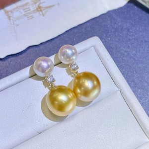 WENCHI 10712 21751DIY Accessoires de perles, Supports vides pour clous d'oreille en argent S925, Crochets d'oreille pour bijoux à double perle avec perles de 7-11mm - Product Image 2