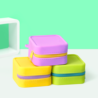Porte-monnaie en silicone portable, mini, étanche, avec sangle de poignet, fermeture éclair, pochette de rangement
