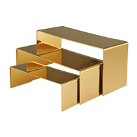 Ensemble de présentoirs à gâteaux en acier inoxydable doré, élégant présentoir à étages pour cupcakes et desserts pour mariage, buffet, boulangerie, fête