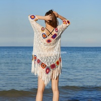 Usine JINRU Robe de plage en dentelle pour femmes, blanc, crochet à fleurs, bikini floral, maillots de bain et vêtements de plage
