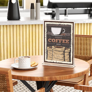 ขาตั้งจอแสดงผลอะคริลิคใสรูปตัว T ที่กำหนดเองได้ A6 A4 A5ขนาด8 "* 11" เป็นมิตรกับสิ่งแวดล้อม - Product Image 6