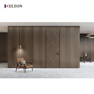 Marco de puerta invisible de diseño interior moderno, acabados de perfil de aluminio, puerta oculta de dormitorio de madera, puerta ecológica de madera de aluminio - Product Image 5