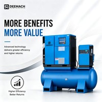 Compresseur d'air industriel à vis rotatif DEEMACH 15 kW 22 kW 16/20 bars 4-en-1 avec sécheur et réservoir pour découpe laser