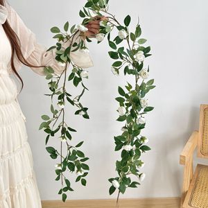 Guirnalda de Flores Artificiales de Rosas de 180 cm de Alta Calidad al por Mayor con Hojas Verdes para Decoración de Bodas y Fiestas en el Hogar - Product Image 3