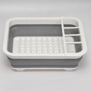 Premium adjustable kitchen collapsible plastic storage sink dish drying rack drainer holders