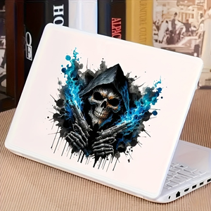 <span class=keywords><strong>Adesivo</strong></span> in Vinile <span class=keywords><strong>Teschio</strong></span> di Grim Reaper con Fiamma Blu, Impermeabile, per Auto, Camion, Moto, Finestrini e Carrozzeria - Product Image 5