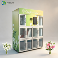 Unité de vente au détail florale réfrigérée avec compartiments verrouillables séparés