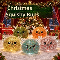 Jouets Squishy de Noël Élan et Lapin en forme de Boulette Vapeur - Matériau Caoutchouc - Emballage Coffret Cadeau - Best-seller E-commerce Transfrontalier - À partir de 14 ans