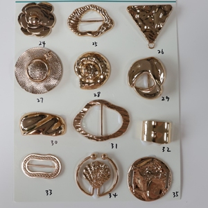 Boucles et boutons de luxe en gros, irréguliers et froissés, en alliage de zinc écologique plaqué, pour écharpes, vêtements, maillots de bain et ceintures - Product Image 3