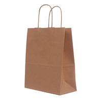 Sacs en papier kraft recyclé personnalisés, résistants à la graisse, avec poignée, pour l'emballage de frites et de plats à emporter, finition mate, sur mesure