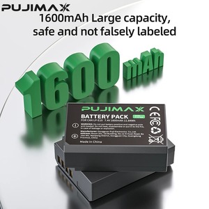 PUJIMAX 2 batteries d'appareil photo LP-E10 1600mAh avec chargeur double USB LCD pour <span class=keywords><strong>Canon</strong></span> EOS 1100D 1200D 1300D Kiss X50 X70 X80 Rebel T6 - Product Image 3