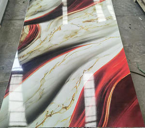 モダンで光沢のある高級大理石ボード<span class=keywords><strong>PVC</strong></span>ストーンプラスチックUV防水イマジネーション壁パネル幾何学的耐火性ホテル - Product Image 2