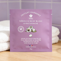 Sachet plat à trois soudures sur mesure, à usage unique, pour échantillons de bombes de bain, de produits cosmétiques et de soins personnels