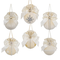 Décoration de Noël Nordique : Boule de Noël de Luxe 8cm en Velours PET Gaufré, Ornements Suspendus 1 Couleur Diamant pour la Maison