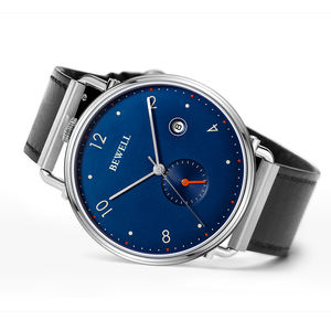 ที่กําหนดเองบิ๊กสีน้ําเงินกรมท่า5ATMปฏิทินกันน้ําดูผ่านแก้วแซฟไฟร์นาฬิกาสุภาพบุรุษ - Product Image 4