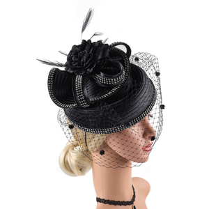 Nouveaux chapeaux de cérémonie et de fête Kentucky Derby pour femmes, fascinateurs en tissu satiné, chapeaux de banquet et de soleil pour mariages - Product Image 3