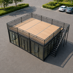 Maison en verre sur mesure à prix d'usine avec terrasse sur le toit, café, boutique ou bureau modulaire préfabriqué à <span class=keywords><strong>vendre</strong></span> - Product Image 4