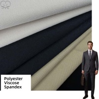 Tissu extensible facile d'entretien 79% polyester 18% viscose 3% élasthanne pour les vestes de travail et de mode