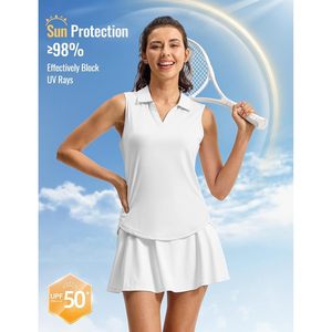 Rdruko Women's Sleeveless Golf <b>Polo</b> <b>Shirt</b> Collared V-Neck Quick Dry Lightweight Moisture Wicking Tank Top - Product Image 6