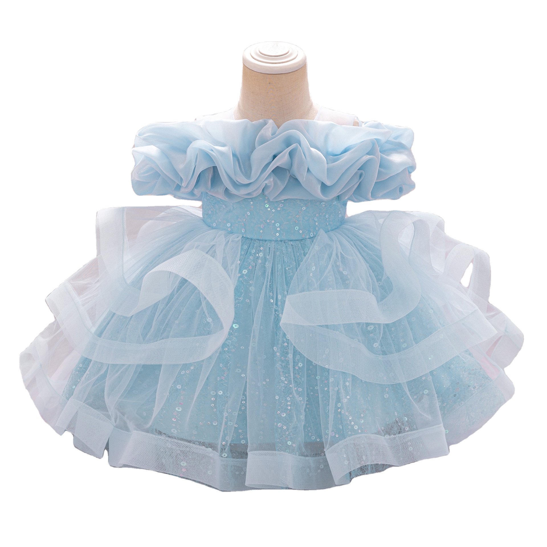 Elegant Light Blue Children's Dress with Fluffy Layered Tulle and Shiny Fabric for Special Occasions 6 Months to 3 Years| Alibaba.com Elegant Light Blue Children's Dress with Fluffy Layered Tulle and Shiny Fabric for Special Occasions 6 Months to 3 Years| Alibaba.com
