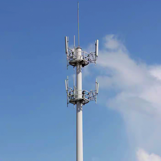 35 45 55 M Galvanized TV Satellite Antenna Wireless Singal Transmission Monople Communication Tower IS09001 Certified Steel