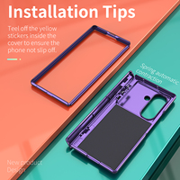 Étui de téléphone antichoc en métal avec protection de caméra coulissante PC+TPU pour Samsung Galaxy Z Fold 8 5 6 7