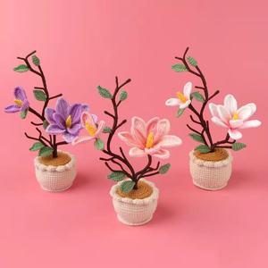 Nouvelle plante en pot de clématite au crochet 2026, fleur de clématite <span class=keywords><strong>Chiffonier</strong></span> au crochet, fleur en pot au crochet, décoration pour la maison et la voiture, cadeau pour la fête des Mères - Product Image 3