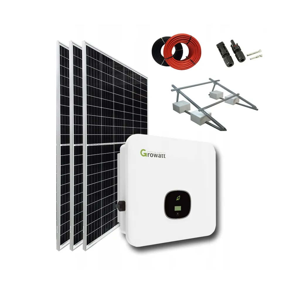 Nuevo diseño en red Tie PV Sistema de paneles solares Precio 10kw 12kw Productos solares Kit solar para el hogar