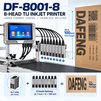 Imprimante TIJ multi-têtes DF-8001-8, 8 cartouches, machine de codage à jet d'encre à grands caractères de 100 mm pour ligne de production d'emballage