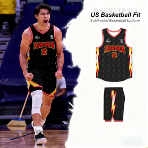 Uniforme de basketball grande taille en gros, directement de l'usine, maillot et short personnalisés, impression par sublimation, respirant et anti-humidité, 100% coton - Product Image 1