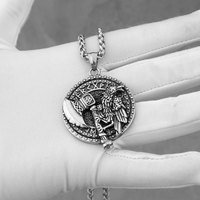 Vintage Viking Odin corbeau hache collier nordique en acier inoxydable hommes Valknut Rune amulette pendentif mode charme bijoux accessoires