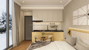 Commercial 3-Star Hotel Bedroom Full Room Furniture Set With Wooden Bed Nightstand Wardrobe Kitchen Cabinet <b>Side</b> Table & Chairs - Product Image 5