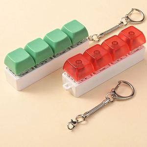Porte-clés rectangulaire d'usine, style touches de clavier mécanique créatives, couleurs macaron, jouet sensoriel anti-stress pour soulager l'anxiété - Product Image 2