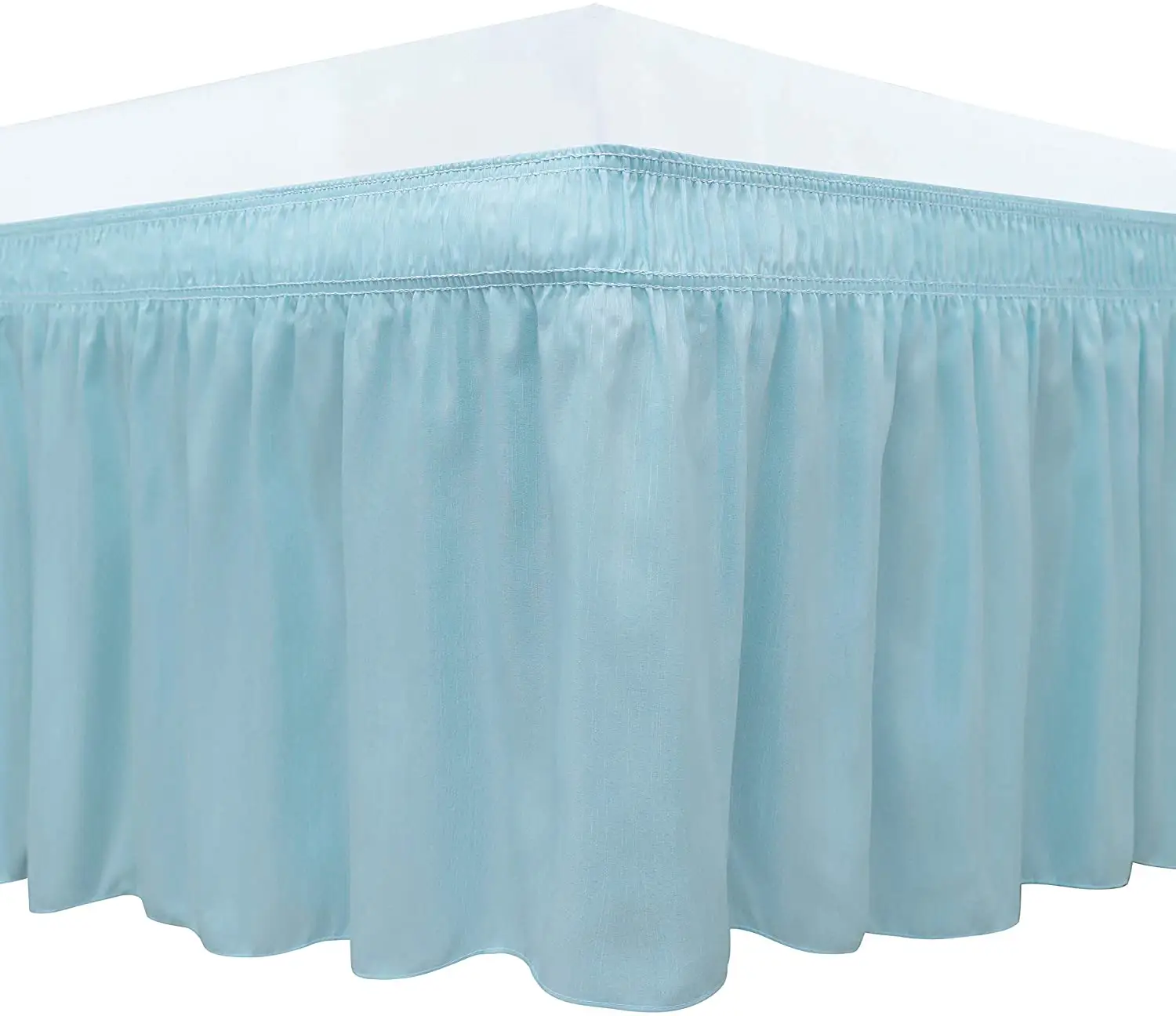 PureFit Wrap Around Ruffled Bed Skirt with Adjustable Elastic Belt Drop Easy to Put On Wrinkle Free Bedskirt Dust Ruffles