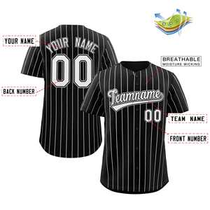 Maillots de baseball personnalisés à rayures fines Chemises boutonnées personnalisées pour équipes - Product Image 2