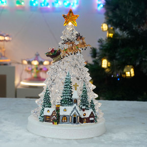 New Arrival LED Acrylic trong suốt nhà thờ Cây giáng sinh với ngôi sao trong <span class=keywords><strong>TOP</strong></span> với âm nhạc giáng sinh trang trí trang trí nội thất - Product Image 5