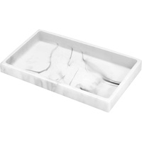 Design personnalisé vanité plateau marbre blanc commode parfum comptoir stockage organisateur bijoux porte-vaisselle plateau en résine plateau de service
